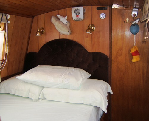 Double bed in stern cabin